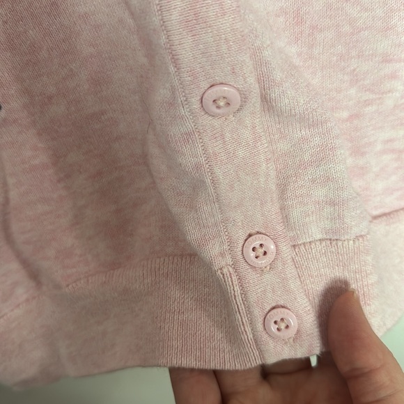 Tommy Hilfiger Light Pink Cardigan Navy Scattered Anchors print Size S - Picture 8 of 11